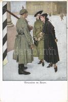 1917 Vorposten im Feuer. Wennerberg Karte der Lustigen Blätter Serie VII. Nr. / WWI German military art postcard (EK)
