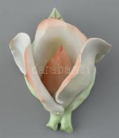 Aquincum porcelán rózsa. Kézzel festett, jelzett, hibátlan 6,5x4 cm