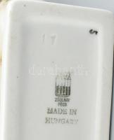 Zsolnay kutya figura. Kézzel festett, jelzett, hibátlan. 12x7,5 cm