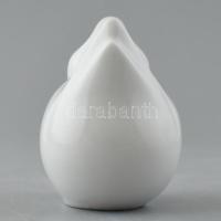 Hollóházi porcelán kacsa, arany és fehér mázas, jelzett, kézzel festett, hibátlan 7x7 cm