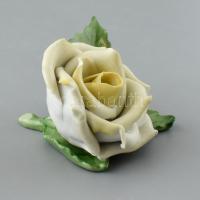 Herendi porcelán rózsa. Kézzel festett, jelzett, minimális mázhibával 7x5 cm