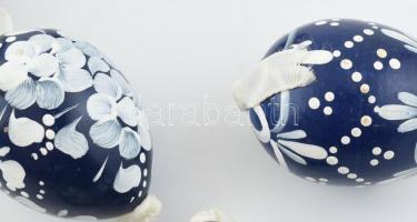 8 db kézzel festett fa tojás m: 4 cm