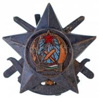 ~1949. Haditorna ezüst fokozat zománcozott Rákosi-címerrel, ezüstözött fém jelvény T:3 zománchiba