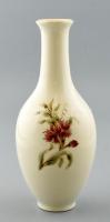 Zsolnay virág mintás váza, kézzel festett, jelzett, apró kopásnyomokkal, mázrepedéssel m: 26,5 cm