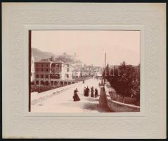 cca 1900 Bellinzona (Bellenz), Ticino kanton székhelye, Svájc, 7 db fotó, paszpartuban, 11×8 cm / 7 ...