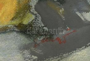 Krafcsik Adolf (?-?): Csendélet. Vegyes technika, papír. Üvegezett, dekoratív fa keretben. 23x31 cm