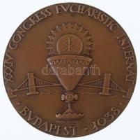 Madarassy Walter (1909-1994) 1938. "XXXIV. Nemzetközi Eucharisztikus Kongresszus Budapest / NONVM CENTENARIVM S STEPHANI REGIS HVNGARIAE" jelzett Br emlékérem. (55mm) T:1-