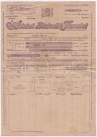 1946. Adria Biztosító Társulat tűzbiztosítási kötvénye 28.500.000 pengőről