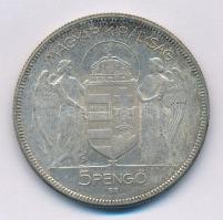 1930. 5P Ag "Horthy jobbra" T:2,2- patina
Adamo P8