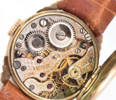 Arany (Au) 14K Uris női óra, másodpercmutatóval, jelzett, nem jár, tokon kis sérüléssel, d: 2 cm, br...