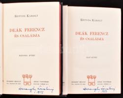 Eötvös Károly: Deák Ferencz és családja I-II. Bp., 1905, Révai Testvérek. Kiadói egészvászon kötés, ...