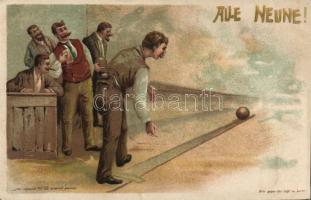 Bowling, humor Hold To Light litho