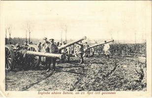 Englische schwere Batterie, am 23. April 1915 genommen / WWI German military, captured English guns (EK)