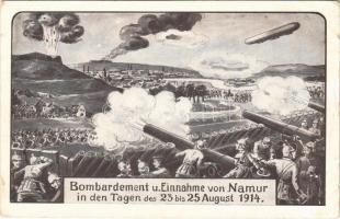 Bombardement u. Einnahme von Namur in den Tagen des 23 bis 25 August 1914 / WWI German military art postcard, Siege of Namur (EB)