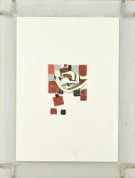 Krnács Ágota (1976-): Ölelés. Akvarell, papír, jelzés nélkül. Üvegezett, sérült (repedt) klipsz keretben. 15x11,5 cm