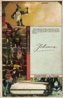 Snowwhite and 7 dwarfs Hold To Light litho (Rb)