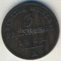 Német Államok/Poroszország 1862A 3Pf T:3+/3