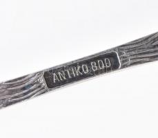 Ezüst(Ag) rózsás nyelű süteményes villa, jelzett, 6 db, h: 12,7 cm, nettó: 90,3 g