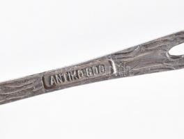 Ezüst(Ag) rózsás nyelű teáskanál, jelzett, 5 db, h: 12 cm, nettó: 75,3 g