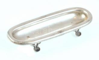 Ezüst(Ag) fogpiszkálótartó, jelzett, 10×3,5 cm, nettó: 31 g