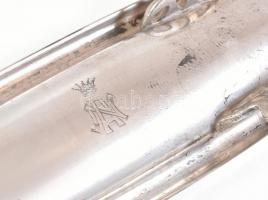 Ezüst(Ag) fogpiszkálótartó, jelzett, 10×3,5 cm, nettó: 31 g