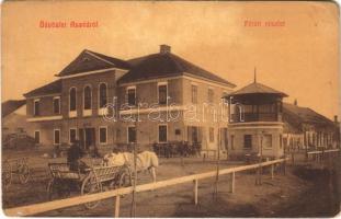 1909 Aszód, Fő tér, Vendégfogadó és kávéház, lovasszekér. W.L. 923 (EK)
