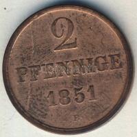 Német Államok/Hannover 1851B 2Pf T:3