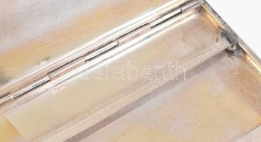 Ezüst(Ag) csíkos irattárca, jelzett, 8×15×0,8 cm, bruttó: 225 g