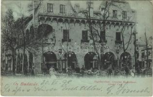 1898 (Vorläufer) Budapest XIV. Ősbudavár, Ős-Budavár, Nagy kávéház (apró lyukak / tiny pinholes)