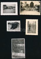 cca 1938-1945 Vegyes katonai fotók a II. világháborúból (katonai járművek szállítása vasúton, tank, ...