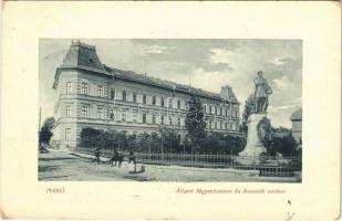 1910 Makó, Állami főgimnázium, Kossuth szobor. W.L. Bp. 4121. 7998.
