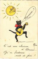 1936 Ramona..!! / Cat playing the guitar. Chats René No. 38. s: René (EK)