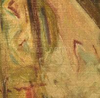 Geiger Richárd (1870-1945): Magyar menyecske nemzetiszínű szalaggal. Olaj, vászon, jelzett. Dekoratí...