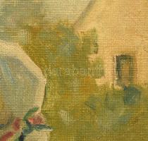 Geiger Richárd (1870-1945): Magyar menyecske nemzetiszínű szalaggal. Olaj, vászon, jelzett. Dekoratí...