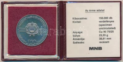 1982. 100Ft Cu-Ni "Labdarúgó világbajnokság 1982" műbőr tokban, tanúsítvánnyal T:BU 
Adam...