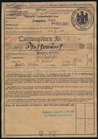 1940 Jena, Allgemeine Ortskrankenkasse rokkantségi biztosítási kártya