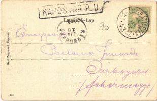 1905 Kaposvár, Fő utca, üzlet, bor és sör csarnok. Gerő Zsigmond 146. Art Nouveau + "ZÁKÁNY-BÁT...