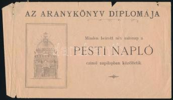 1896 Diploma az Ezredéves Országos Kiállítás látogatása alkalmából a kiállítás Aranykönyvébe történt...