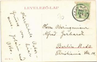 1907 Nagykőrös, Fő tér, evangélikus templom, áruszállító lovaskocsi. W.L. 279. (EK)