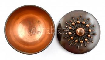 Will Károly iparművész vörösréz bonbonier, jelzett, kis karcolásokkal, kis kopásnyomokkal, kis karco...