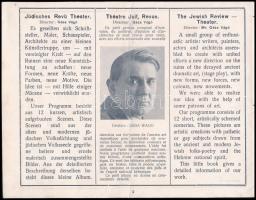 The Jewish Review Theater - prospektus többnyelvű leírásokkal, hajtott