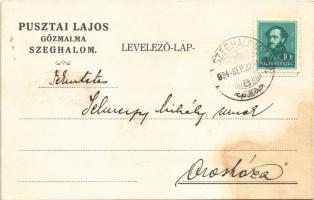1934 Szeghalom, Pusztai Lajos gőzmalom reklám. Kner I. Gyoma (fl)