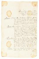 1786 Szepsi (Felvidék) mezővárosának folyamodványa, melyben sérelmezik a különböző privilégiumok, úg...