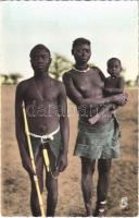 French Guinea, Coniagui család, félmeztelen nő, nyugat-afrikai folklór, Guinée Francaise. Types de Coniaguis / French Guinea, Coniagui people, half-nude woman, West African folklore