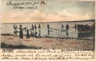 1905 Balaton halászata, a háló behúzása (EK)