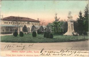 1905 Gyula, Göndöcs-népkerti pavilon, Erzsébet királyné (Sissi) szobor. Dobay János kiadása