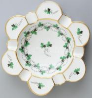 Herendi petrezselyemmintás hamutál, kézzel festett, hibátlan, jelzett, d: 15 cm