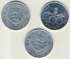 1947. 5Ft Ag "Kossuth" (2x) T:2/3 + 1994. 200Ft Ag "Deák" T:BU