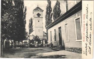 1910 Brád, Református templom és iskola. gedö Manó fényképész felvétele / Calvinist church and school