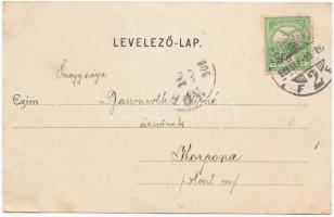 1908 Szatmárnémeti, Szatmár, Satu Mare; Vashíd, vasúti híd, zsidó templom, zsinagóga / railway bridg...